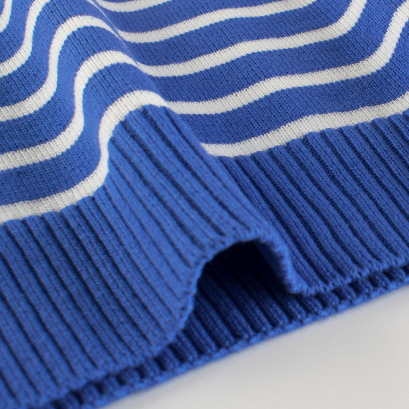 27kids Dječji pulover za malu djecu Dječji zimski dječji prugasti uzorak dugih rukava s okruglim izrezom Ležerni pamučni kaput koji održava toplinu 2-9 godina