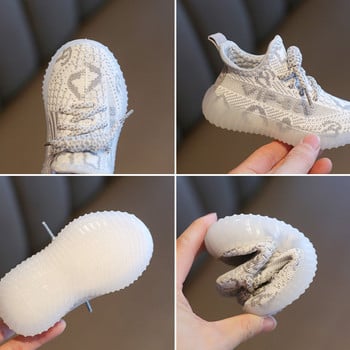 2023 Пролет Есен Бебешки обувки Меки удобни ежедневни обувки за плетене на малки деца Дишащи неплъзгащи се бебешки маратонки за момиче момче