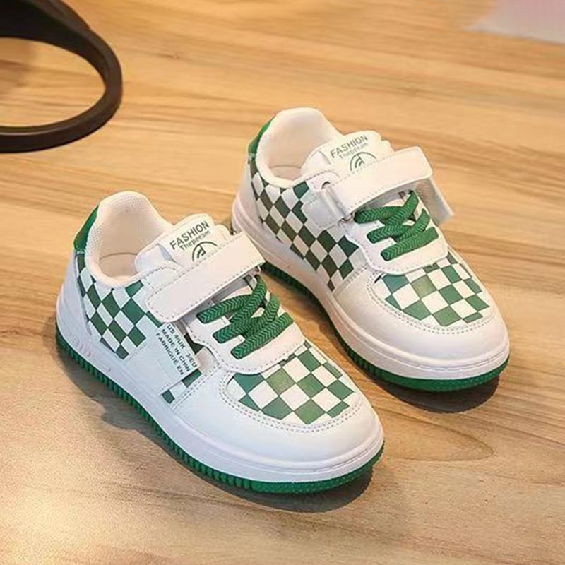Dječja obuća Proljetna obuća s kariranim uzorkom Ležerna obuća za malu djecu Dječaci Djevojčice PU kožne niske prozračne tenisice s platformom