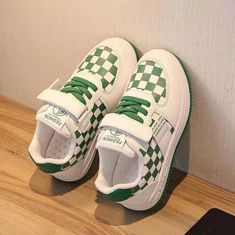 Dječja obuća Proljetna obuća s kariranim uzorkom Ležerna obuća za malu djecu Dječaci Djevojčice PU kožne niske prozračne tenisice s platformom