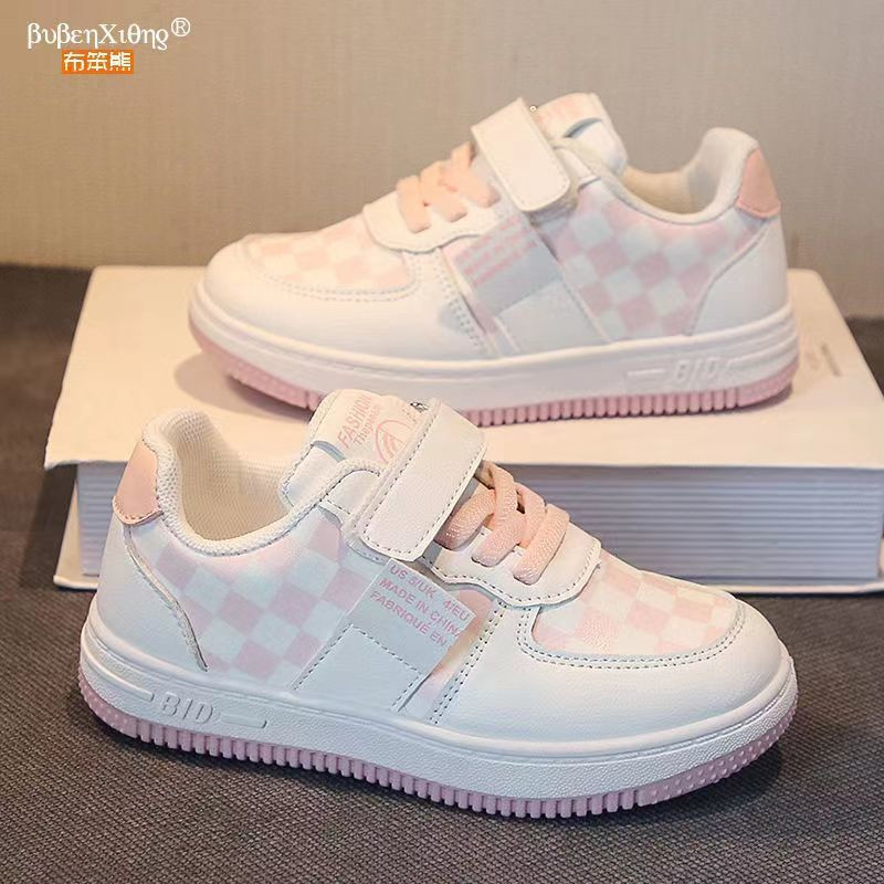 Dječja obuća Proljetna obuća s kariranim uzorkom Ležerna obuća za malu djecu Dječaci Djevojčice PU kožne niske prozračne tenisice s platformom