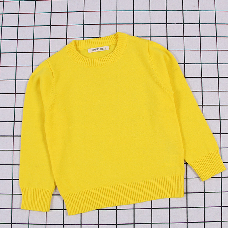 Novi proljetni dječji puloveri Topovi Džemperi čistih boja za dječake i djevojčice Jesenski dječji puloveri Pleteni džemperi s donjim dijelom za dječake