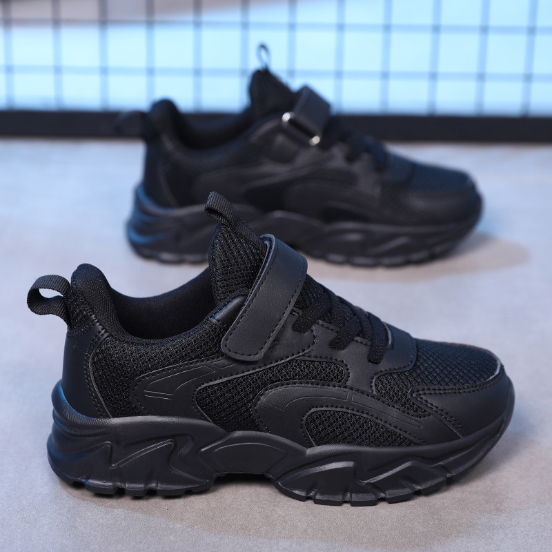 Dječja obuća Tenisice za dječake Platforma Crno-bijele Udobne dječje ležerne tenisice od 6 do 12 godina Školske sportske tenisice za dječake