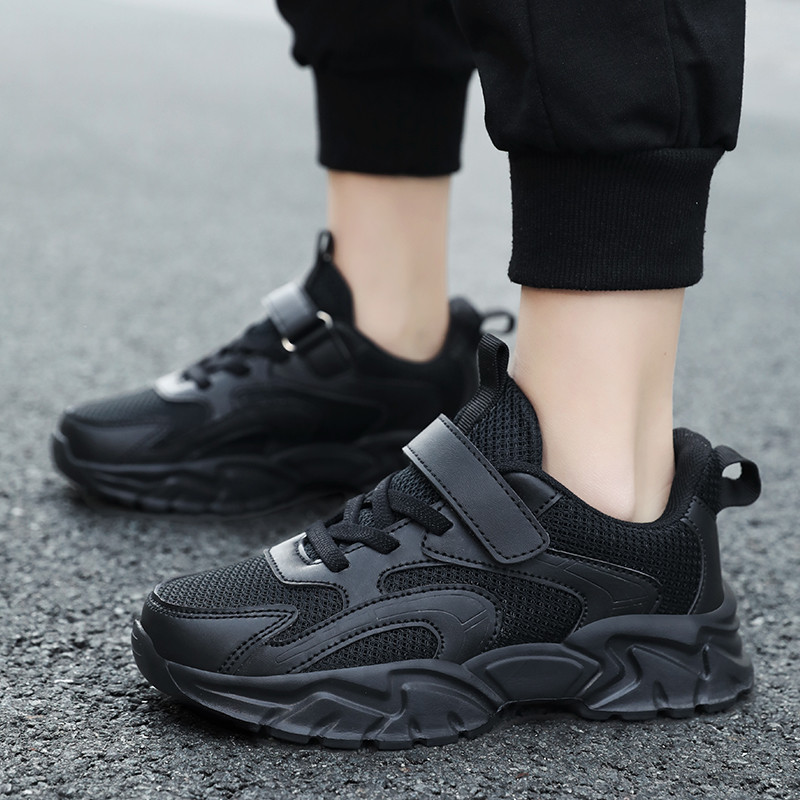 Dječja obuća Tenisice za dječake Platforma Crno-bijele Udobne dječje ležerne tenisice od 6 do 12 godina Školske sportske tenisice za dječake