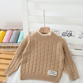 2023 Есен Зима Ново детско облекло Плетене в корейски стил Детски раиран пуловер Пуловер за момчета Риза с дъно 2-6 години