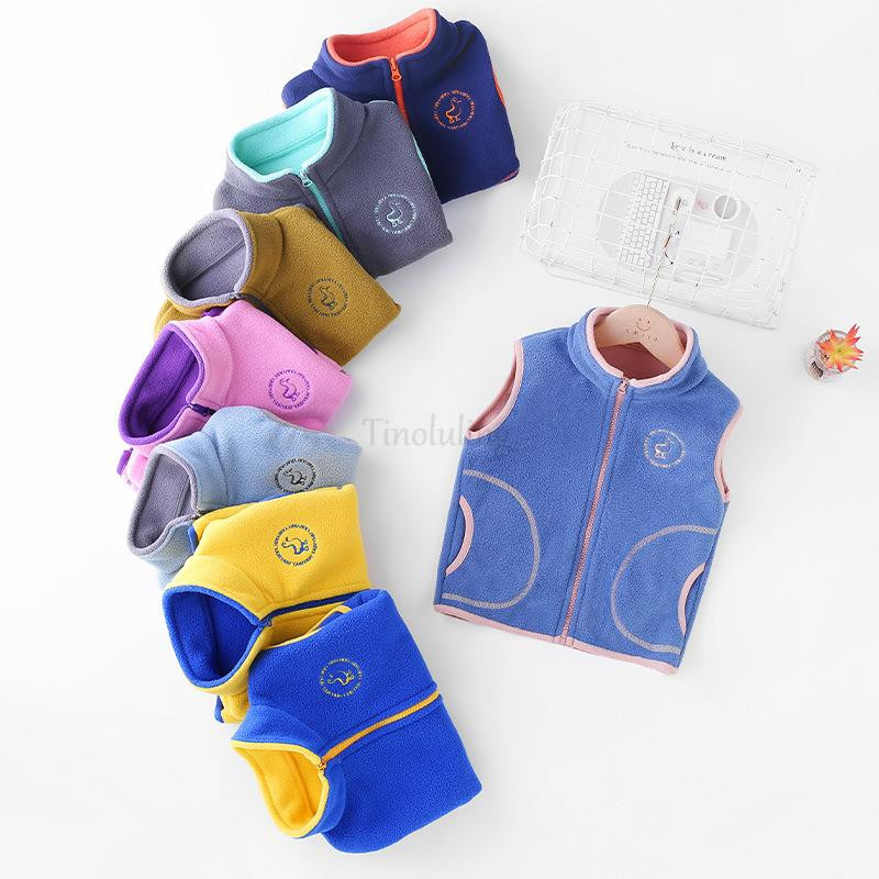 Pusaudžu Virsdrēbes Vestes Bezpiedurknēm Jakas Bērnu Veste zēnam Meitenei Polar Fleece Baby Bērnu Veste Silta Ziemas 100-160cm