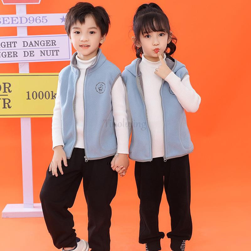 Pusaudžu Virsdrēbes Vestes Bezpiedurknēm Jakas Bērnu Veste zēnam Meitenei Polar Fleece Baby Bērnu Veste Silta Ziemas 100-160cm