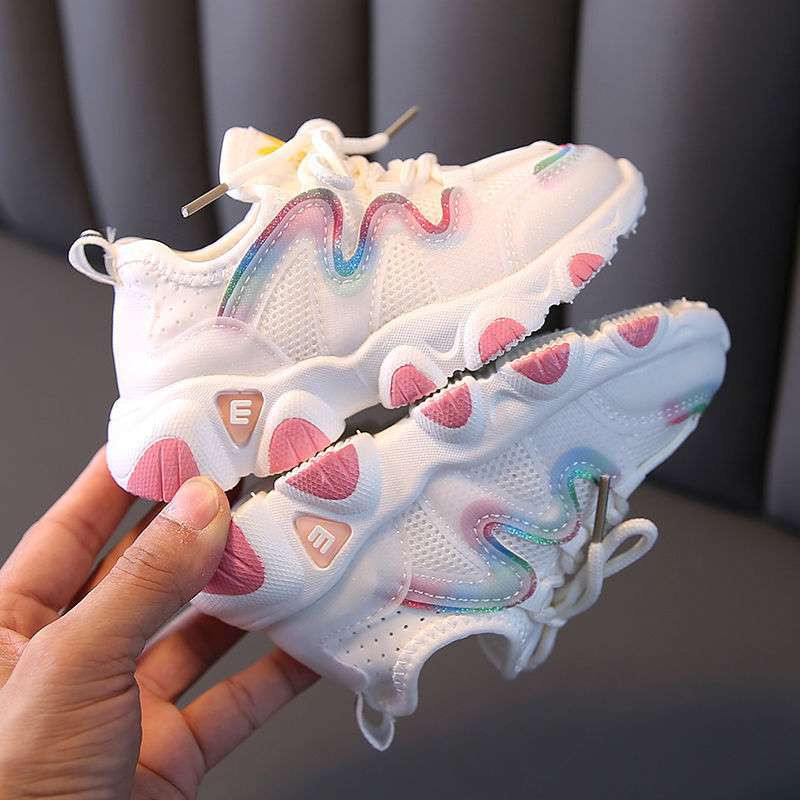 Nova jesenska dječja obuća za djevojčice, sportska obuća, modna prozračna dječja obuća, mekano dno, neklizajuće, ležerne dječje tenisice za djevojčice