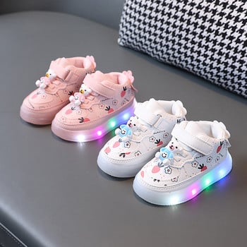 ZapatillasChildren Led Shoe for Girl Luminous Lighted Kid Shoe Fashion дишаща Baby Girl Sport Running Soft Sole Kids Sneaker