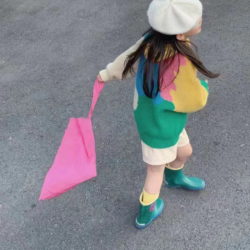 Jesenski dječji pleteni džemper u boji 2022. korejska verzija ženske odjeće za djevojčice, modne donje majice za bebe