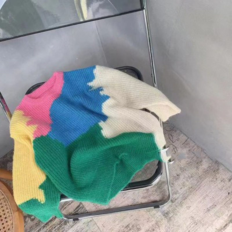 Jesenski dječji pleteni džemper u boji 2022. korejska verzija ženske odjeće za djevojčice, modne donje majice za bebe