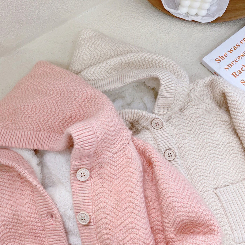Jesenski i zimski pulover za djevojčice, plišani pulover od janjećeg flisa s kapuljačom, kaput, modna dječja odjeća, dječji kardigan za djevojčice