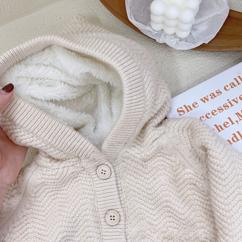 Jesenski i zimski pulover za djevojčice, plišani pulover od janjećeg flisa s kapuljačom, kaput, modna dječja odjeća, dječji kardigan za djevojčice