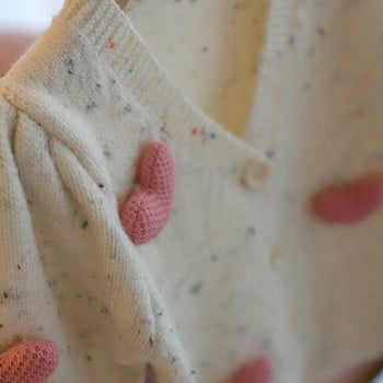 2023 Φθινόπωρο Νέο πουλόβερ για κορίτσια Ζακέτα Παιδικά Ρούχα Χειμερινά Χειροποίητα Πουλόβερ Love Top πλεκτό πουλόβερ Παιδικό μπουφάν