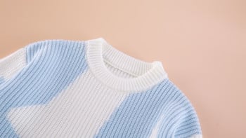 2023 Νέο πλεκτό παιδικό πουλόβερ για κορίτσια, φθινοπωρινό παλτό Κορεατικό μακρυμάνικο, χαριτωμένο τοπ Απλή μόδα Βρεφικά ρούχα 2-12 ετών