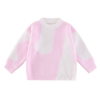 2023 Νέο πλεκτό παιδικό πουλόβερ για κορίτσια, φθινοπωρινό παλτό Κορεατικό μακρυμάνικο, χαριτωμένο τοπ Απλή μόδα Βρεφικά ρούχα 2-12 ετών