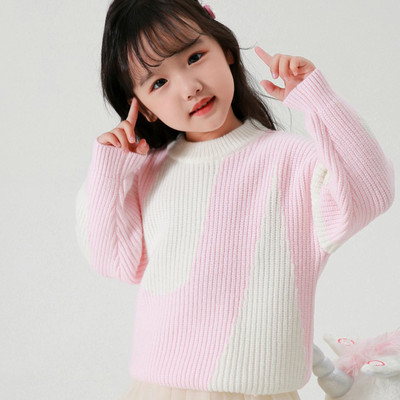 2023, novi pleteni dječji pulover za djevojčice, jesenski kaput, korejski slatki top s dugim rukavima, jednostavna modna odjeća za bebe od 2 do 12 godina