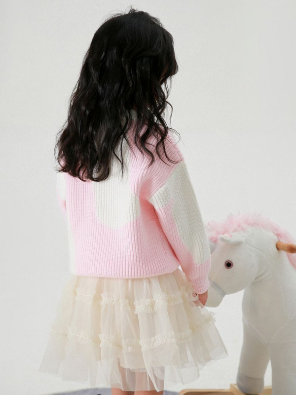 2023, novi pleteni dječji pulover za djevojčice, jesenski kaput, korejski slatki top s dugim rukavima, jednostavna modna odjeća za bebe od 2 do 12 godina