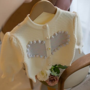Πλεκτό πουλόβερ για κοριτσάκια 2023 Φθινόπωρο και χειμώνα Νέο παιδικό πουλόβερ Ζακέτα ανοιξιάτικη παιδική χειροποίητη μπλούζα αγάπης