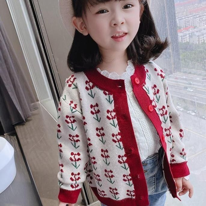 Džemper za djevojčice Vunena jakna Nova jesen zima Dječja odjeća Džemper za bebe Kaput Dječji voćni pulover Pleteni kardigan