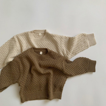 Детски бебешки свободен пуловер, плетен есен, пролет, бебе, момче, момиче, дрехи с кръгло деколте, малко дете, момиче, момче, пуловер, бебешко връхно облекло