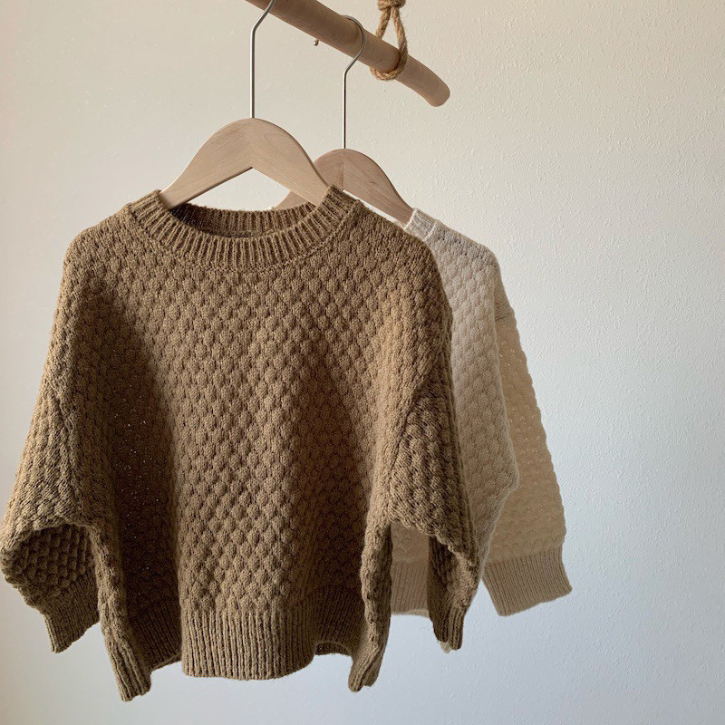 Dječji široki pulover za bebe pleteni jesen proljeće odjeća za dječake i djevojčice s okruglim izrezom za malu djecu, djevojčice i dječake, pulover za bebe Gornja odjeća