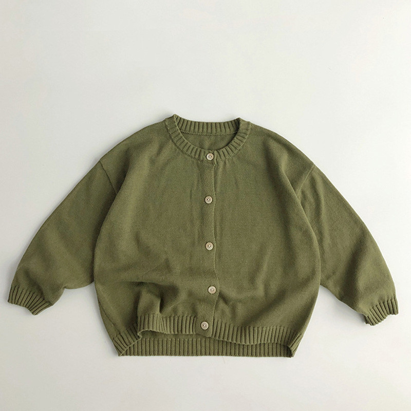 Jesenski džemperi za dječake i djevojčice Jednobojni pleteni kardigan Pletiva Proljetna dječja odjeća Dječji ručno rađeni kardigan gornji dijelovi kaputa