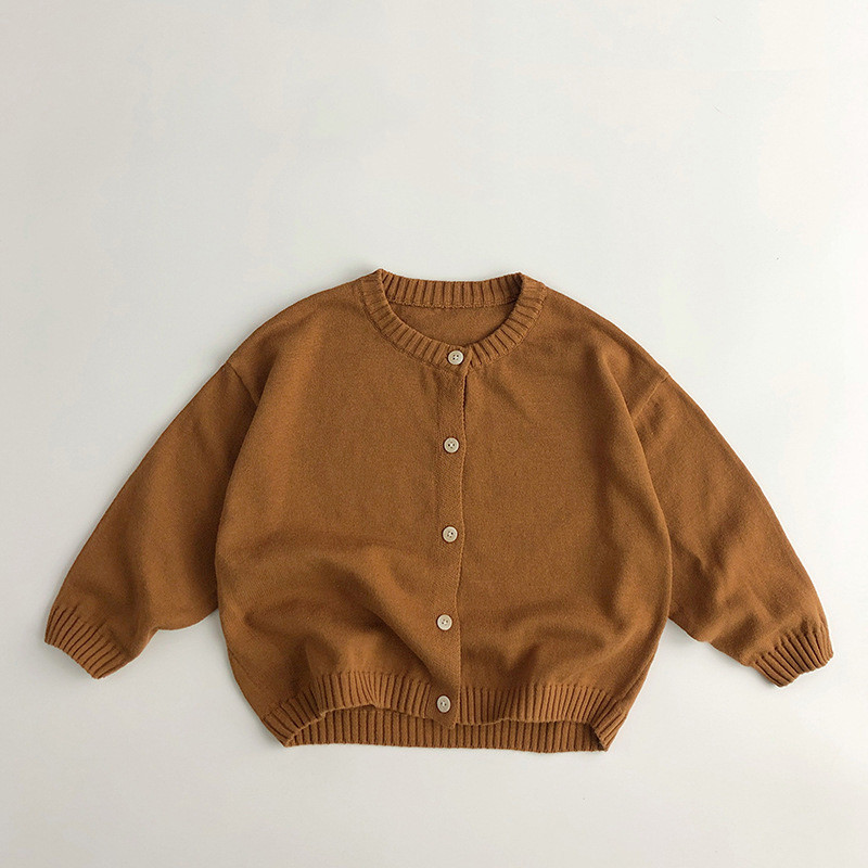 Jesenski džemperi za dječake i djevojčice Jednobojni pleteni kardigan Pletiva Proljetna dječja odjeća Dječji ručno rađeni kardigan gornji dijelovi kaputa