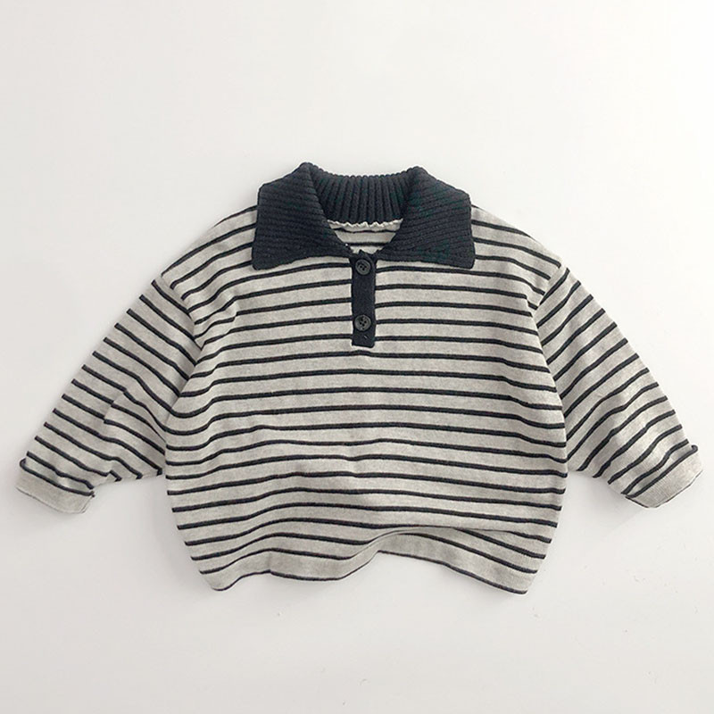 Jesenski dječji džemperi Modni pulover s dugim rukavima na pruge Dječja odjeća za dječake i djevojčice Pletene majice Pletena odjeća za djecu