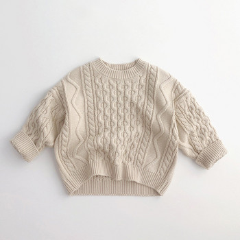 Детски бебешки пуловер, плетен есен, зима, дрехи за момче, момиче, свободни дрехи с дълъг ръкав за малко дете, момиче, момче, пуловер, горнища, връхни дрехи