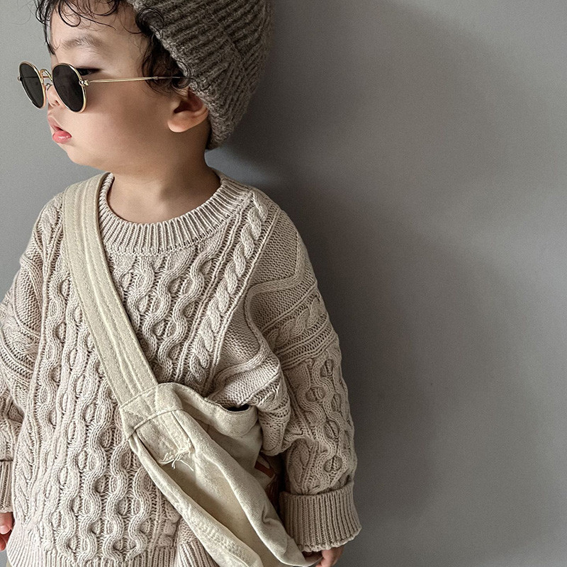 Dječji pulover za bebe Pleteni jesen-zima Odjeća za dječake i djevojčice Dugih rukava Široka dječja dječja dječja majica za djevojčice i dječake Gornja odjeća