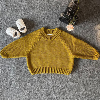 Дрехи за бебета, момчета, момичета, есенни нови детски пуловер, плетен пуловер за малки деца, трикотаж за новородени, памучни пуловери с дълъг ръкав и дълги ръкави