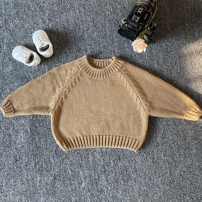 Odjeća za dječake i djevojčice Jesenski novi dječji pulover Pleteni pulover za malu djecu Pletena odjeća za novorođenče Dugi rukavi Pamučni dječji pulover