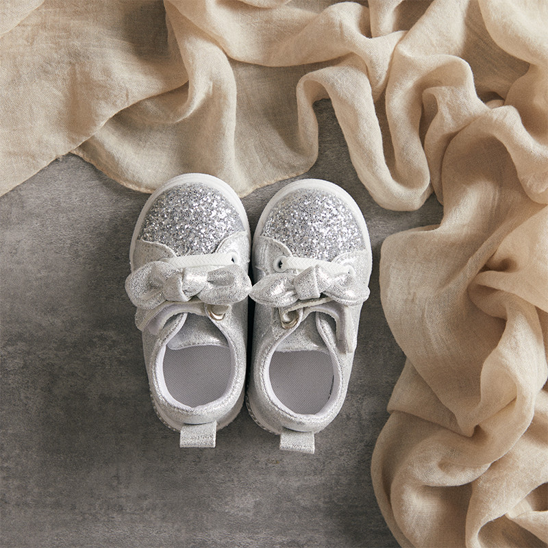 Tregren Djevojčice Sportske cipele s mekim potplatom Dječje tenisice sa šljokicama Ležerne tenisice Slatke svjetlucave cipele s mašnama Dječje ravne cipele