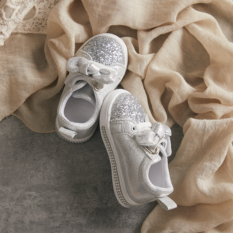 Tregren Djevojčice Sportske cipele s mekim potplatom Dječje tenisice sa šljokicama Ležerne tenisice Slatke svjetlucave cipele s mašnama Dječje ravne cipele