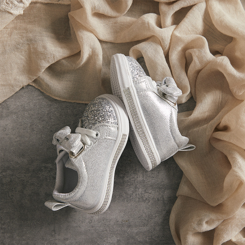 Tregren Djevojčice Sportske cipele s mekim potplatom Dječje tenisice sa šljokicama Ležerne tenisice Slatke svjetlucave cipele s mašnama Dječje ravne cipele