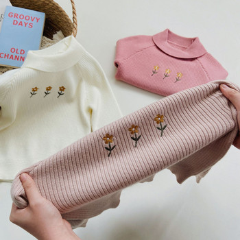 Παιδικό πουλόβερ για κοριτσάκι 2-8 T Κομψά χειμωνιάτικα ρούχα πλεκτά πουλόβερ με ζιβάγκο Τοπ μακρυμάνικο ελαστικό παιδικό πλεκτό