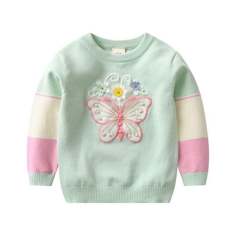 Džemper za djevojčice 2-8T, zimska topla odjeća, pleteni pulover za dojenčad dugih rukava, dječja pletena odjeća za djevojčice