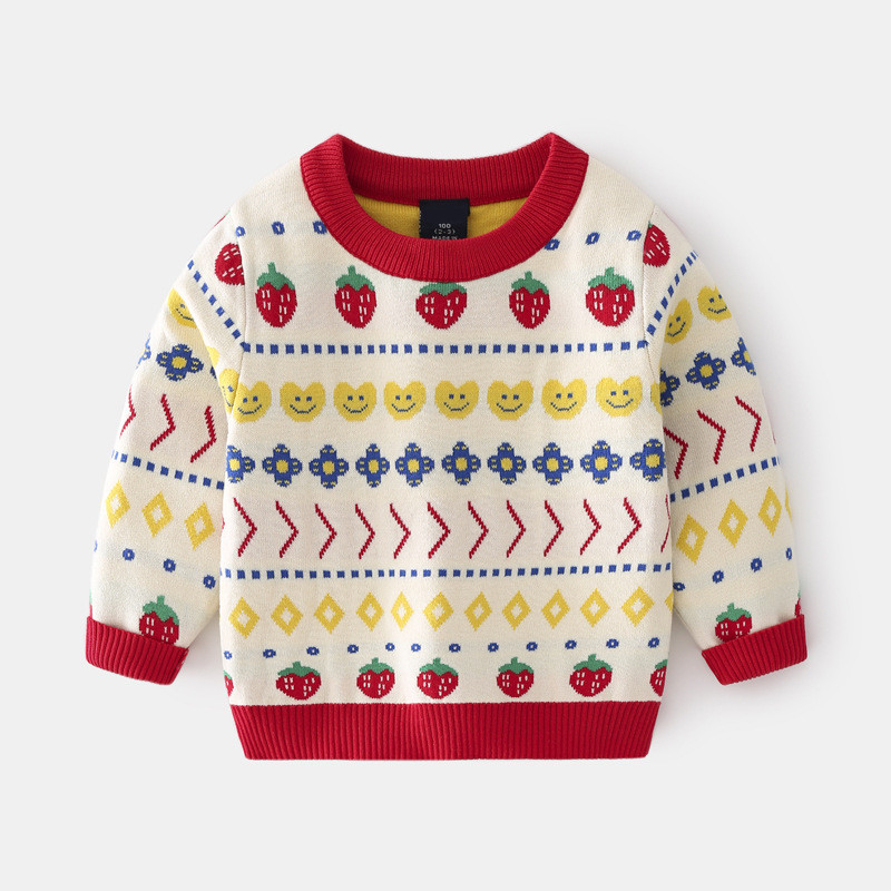 2-8T džemper s cvjetnim uzorkom za malu djecu i djevojčice Topla zimska odjeća Pleteni pulover Top dugih rukava Pletena odjeća za dojenčad Slatka odjeća