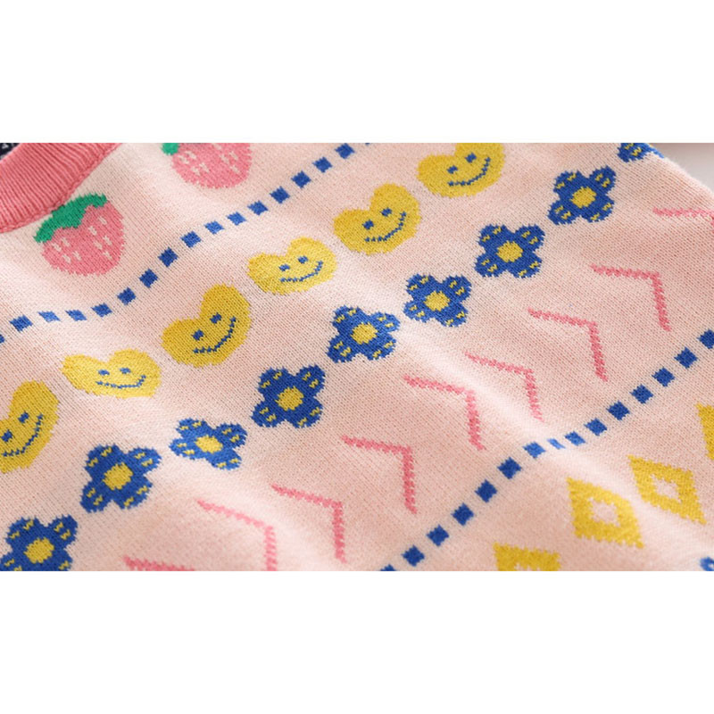 2-8T džemper s cvjetnim uzorkom za malu djecu i djevojčice Topla zimska odjeća Pleteni pulover Top dugih rukava Pletena odjeća za dojenčad Slatka odjeća