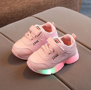 Детски ежедневни маратонки Маратонки със светлина LED Момчета Момичета 2023 Пролетни анимационни светещи спортни обувки Модни светещи ботуши