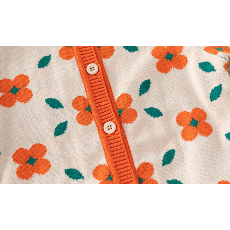 2-8T džemper s cvjetnim džemperom za djevojčice Elegantna dječja dječja odjeća Zimska pletena dječja cvjetna pletena kaputna odjeća