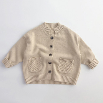 Детски бебешки пуловер Есенно-зимна плетена жилетка Горнище Палто Дрехи за бебе, момче, момиче, Деца, прохождащи момичета, момче, трикотажни връхни дрехи