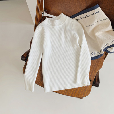 3-9T Copil Copil Bebeluș Băiat Fată Haine tricot Pulover cu gât țesut Top cu mânecă lungă Pulover Sugar Copil Stretch Tinuta caldă tricotaj