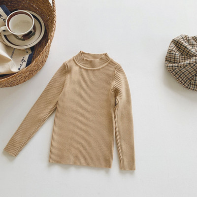 3-9T Copil Copil Bebeluș Băiat Fată Haine tricot Pulover cu gât țesut Top cu mânecă lungă Pulover Sugar Copil Stretch Tinuta caldă tricotaj