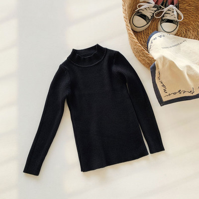 3-9T Copil Copil Bebeluș Băiat Fată Haine tricot Pulover cu gât țesut Top cu mânecă lungă Pulover Sugar Copil Stretch Tinuta caldă tricotaj