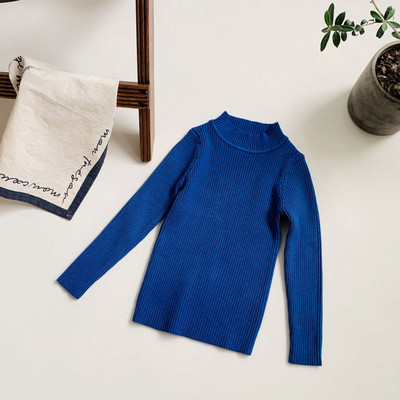 3-9T Copil Copil Bebeluș Băiat Fată Haine tricot Pulover cu gât țesut Top cu mânecă lungă Pulover Sugar Copil Stretch Tinuta caldă tricotaj