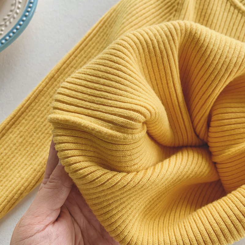 Odjeća za malu djecu 3-9T, dječaci, dječaci, djevojčice, pleteni pulover s dolčevitom, gornji dio dugih rukava, dječji pulover, rastezljiva topla pletena odjeća