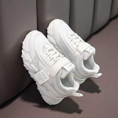 Moodsad kevadised uued laste tossud 2023 PU tüdrukute vabaaja võrguga, tahke roosa hele poistele valge konksu aasaga laste libisemiskindel spordijalats