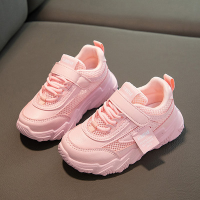 Moodsad kevadised uued laste tossud 2023 PU tüdrukute vabaaja võrguga, tahke roosa hele poistele valge konksu aasaga laste libisemiskindel spordijalats
